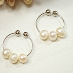 ❤SALE❤*ES10***淡水パール（ホワイト色）☆フープイヤリング