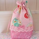 hana*ハンドメイド★ハローベイビーのマチたっぷり巾着♪ラブリーPink