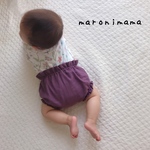 60 70 80 90 ふわふわダブルガーゼ♡ベビーかぼちゃパンツ  くすみパープル