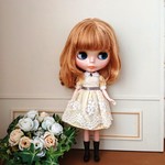 23cmサイズ チュールレースのワンピース(イエロー)
