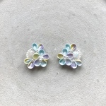 オパールとつまみ細工のお花のイヤーアクセサリー  5