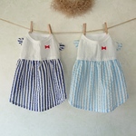 青色ストライプのワンピース   ✂️オーダー制作です。