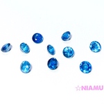 【宝石質カイヤナイト】穴なしブリリアントカット　４mm　1個　ハンドメイド素材 