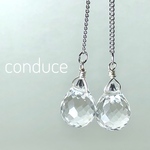 再販 Quartz.天然石水晶ロングピアス