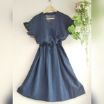 sheep11211様専用~岡山デニム フリル袖のカシュクールワンピース
