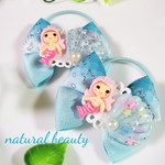 🆕キッズ用✨キュートな人魚♡貝柄リボンのヘアゴム