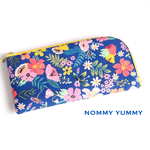 【受注制作】L字ファスナー長財布  Floral Navy  ＊332＊