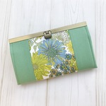 Flower garden(イエロー)×ミント・長財布