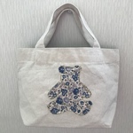  LIBERTY≪フェリシテ≫アップリケ Bear ★ ランチ トートバッグ