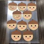 壁面飾り【まんまるどんぐり10枚】