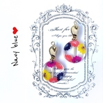 ＊roundカラフルフラワー＊イヤリング