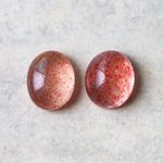 ストロベリークオーツ　カボション　オーバル　ルース＊8.5 ct　2個