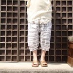 浴衣リメイク*もんぺハーフパンツ*二重しましま