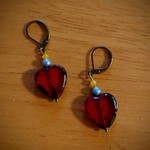 ハートチェコビーズ フレンチフックピアス