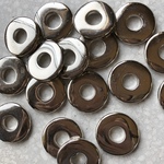 【B品】26mmx10 インポート アクリルドーナツ スペーサー ビーズ シルバー