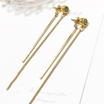《チタンポストピアス》シンプル チェーンピアス