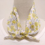 ダブルガーゼ　スカーフ ふんわりフラワー イエロー Scarf