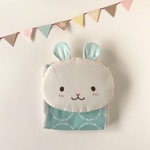 【再販】ふんわり☆うさぎさん　移動ポケット　ナチュラルさん ブルー