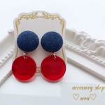 デニムくるみボタンピアス／イヤリング