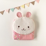 【再販】ふんわり☆うさぎさん　移動ポケット　さくらんぼさん