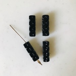 Vintage Black Etched Rectangle Beads
