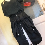 ★quu.soraさまオーダー分★フェイクなＴシャツワンピ★モノトーン