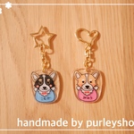 【名入れ】🐾犬のキーホルダー コーギー編 名前入り 迷子札にも♡マグネットも対応可♡