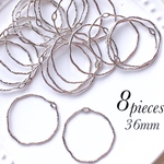 【8個】変形フープ シルバー 36mm