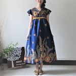【★バティック祭り♪】バティックハイウエスト切り替えワンピース
