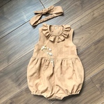 まん丸ドットのフリルロンパース