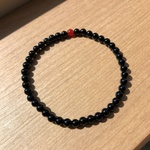 [オーダー作品]4mmオニキスとレッドメノウのブレスレット