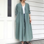 コットン100%グリーンのカシュクールワンピース