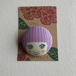 顔ブローチ ピンク