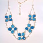 大きな花のネックレス♪blue♪