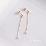 -M- 小さいジルコニア×チェーンピアス/シンプルピアス/イヤリング