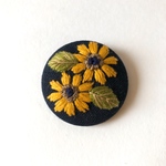 【受注制作】ひまわり 刺繍 ブローチ 