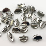 【リュミエラ】半円 ワニカン 10mm シルバー 50個セット 紐止め金具 ワニ口 エンドパーツ アクセサリーパーツ 金具 留め具 クリップ 紐留め
