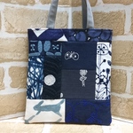 《mina perhonen》パッチのぺたんこトート＊ネイビー
