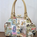 Vintage LABEL CAT あおりがま口バッグ ４WAY