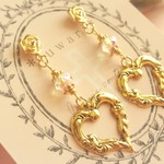 ♡ヴィクトリアンハート・薔薇ピアス♡