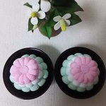 ちりめん   菊落雁(うす緑)