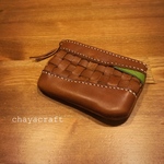 【green】革の端っこがかわいい、ミネルバボックスのカードケース、ミニポーチ