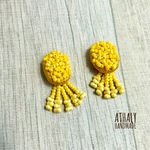 ピアス ❇︎octopus❇︎yellow ビーズ刺繍 