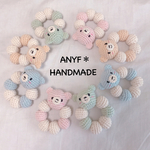 送料無料＊手編みのまんまるガラガラシリーズ＊ほっこりくまさん