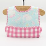SALE　お手入れ簡単　立体ポケットお食事エプロン　マリン　ふんわりかわいい　パステルイルカ　ミント　ピンクチェック　動物　ラミネート 離乳食 　出産祝い　プレゼント　女の子　ゆめかわ