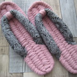 布ぞうり：Cameo pink24.5cm/line sun flower(black)