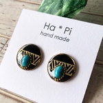 まん丸なネイティブ ターコイズ  ピアス/イヤリング