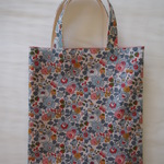 ぺったんこバッグ*リバティ*Betsy*ピンク&グレー*32×28㎝
