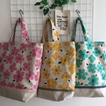 花柄×レース♪小さめ手さげバッグ☆トートバッグ