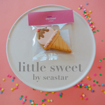 【アイシングクッキー】チョコのかかったアイスクリーム　ピンク